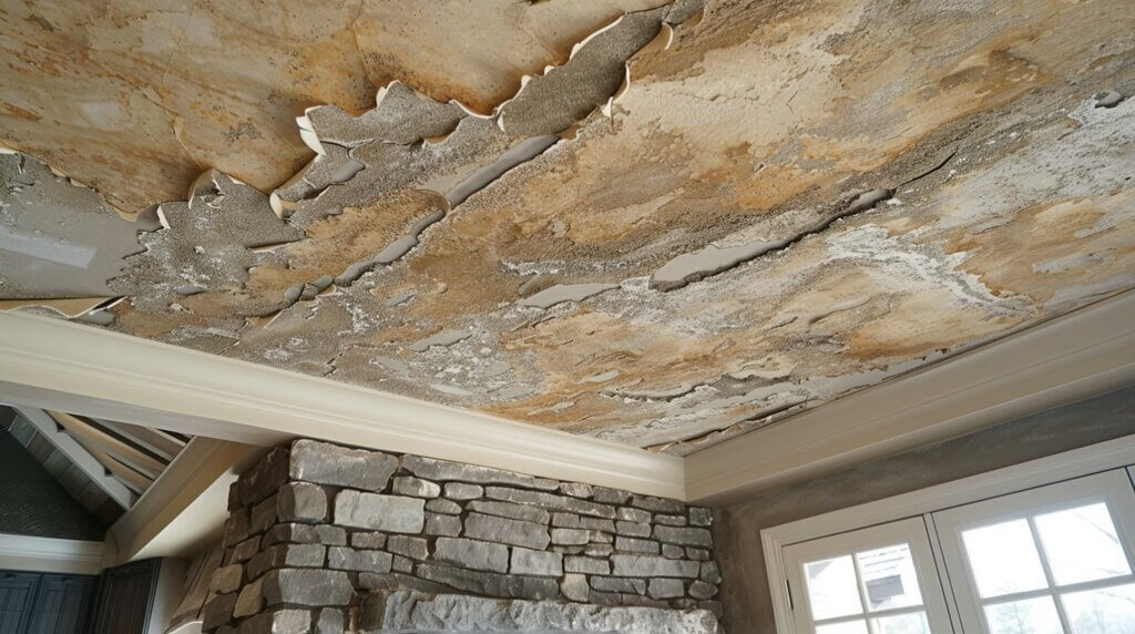 Signs of Water Damage on Ceiling